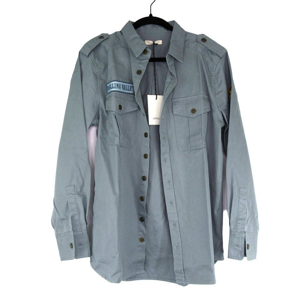 Spell & The Gypsy Collection Dusk Mens Shirt in Dusty Blue Sz S RARE